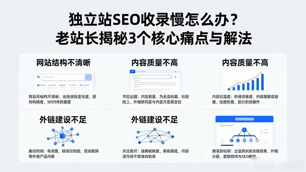 独立站SEO收录慢怎么办？老站长揭秘3个核心痛点与解法