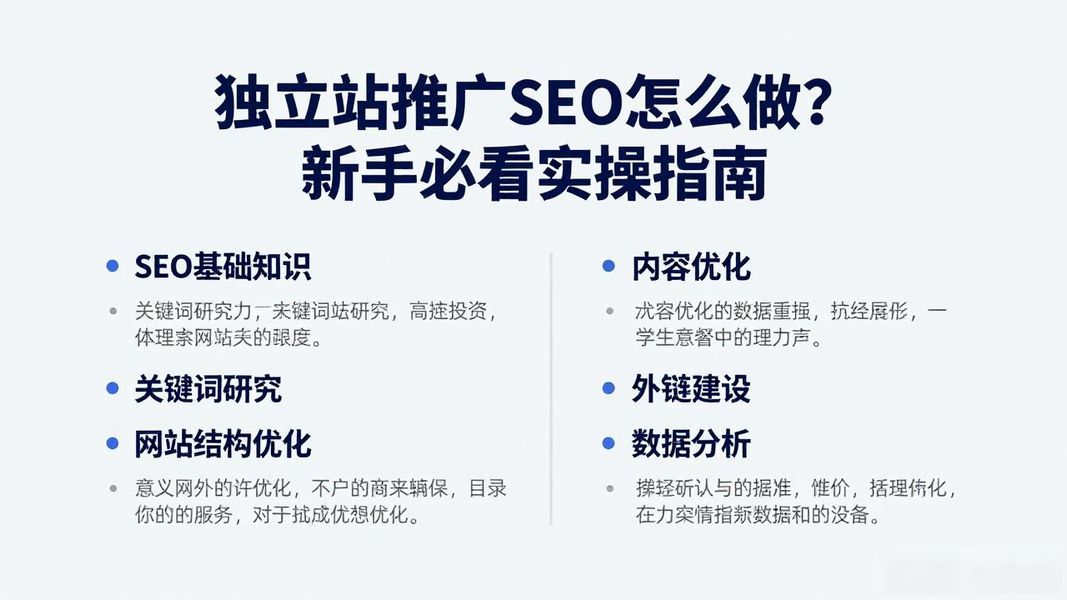独立站推广seo怎么做?新手必看实操指南