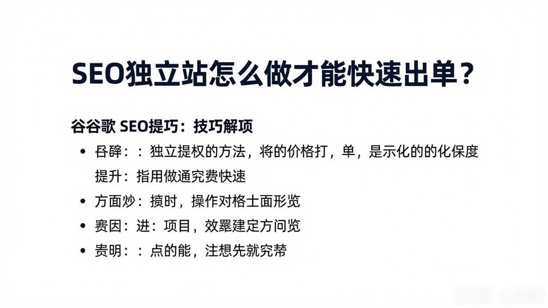 SEO独立站怎么做才能快速出单？