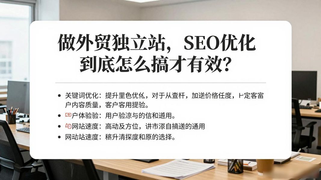 做外贸独立站,SEO优化到底怎么搞才有效?