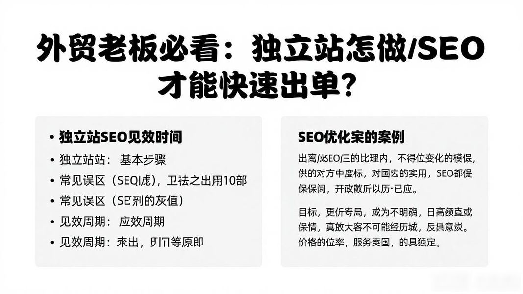外贸老板必看:独立站怎么做SEO才能快速出单?