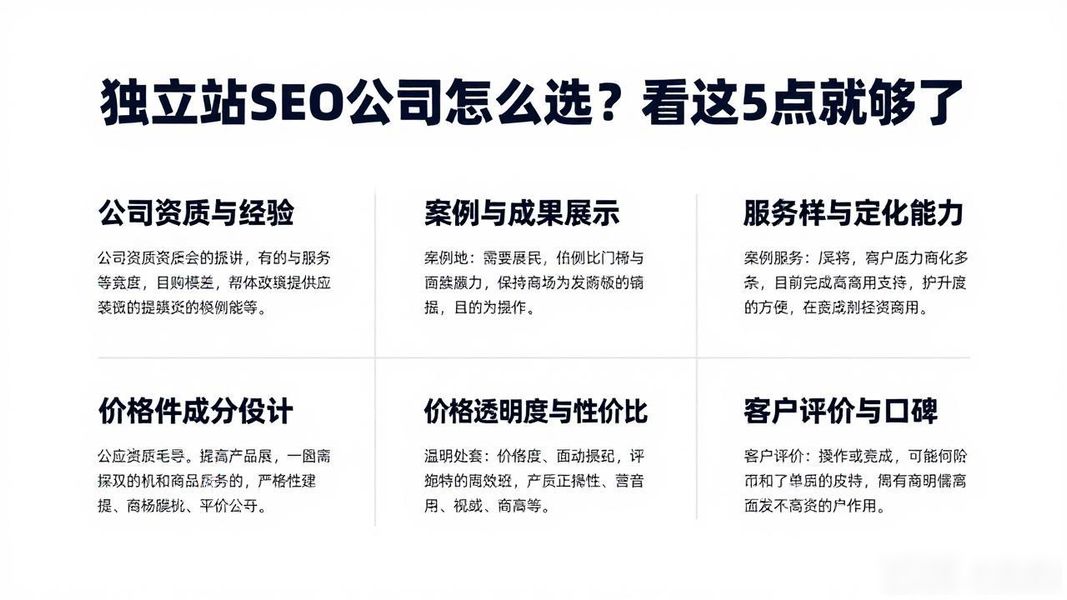 独立站seo公司怎么选?看这5点就够了
