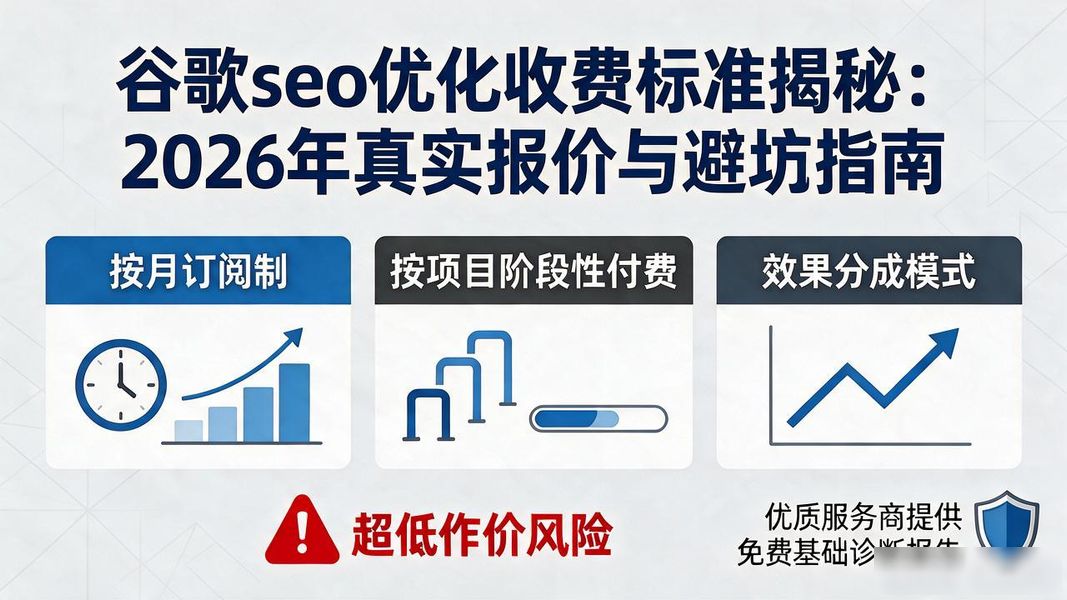谷歌seo优化收费标准揭秘:2026年真实报价与避坑指南
