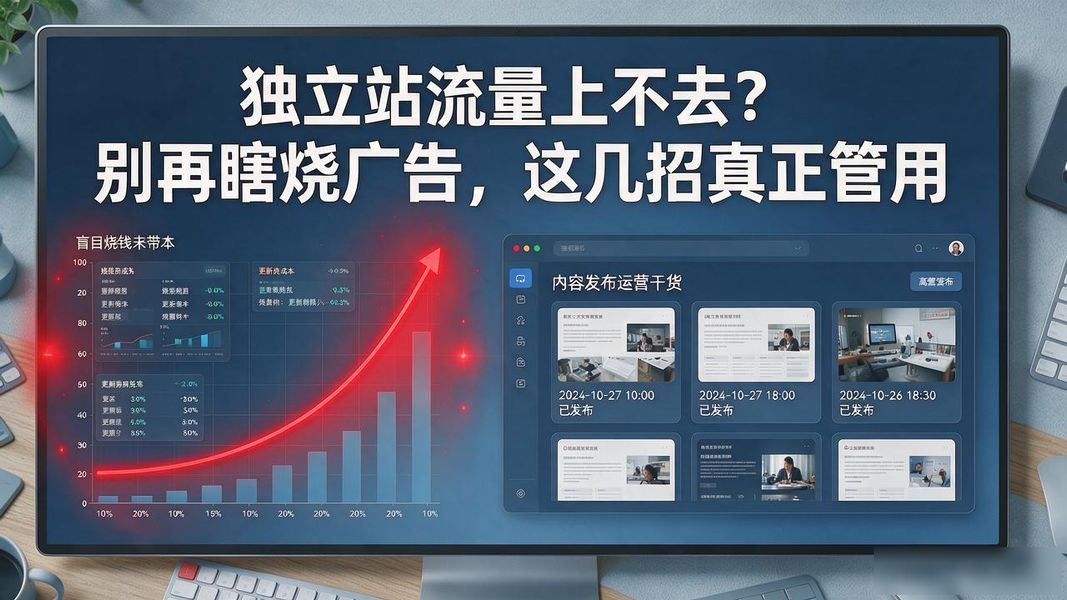 独立站流量上不去？别再瞎烧广告，这几招真正管用